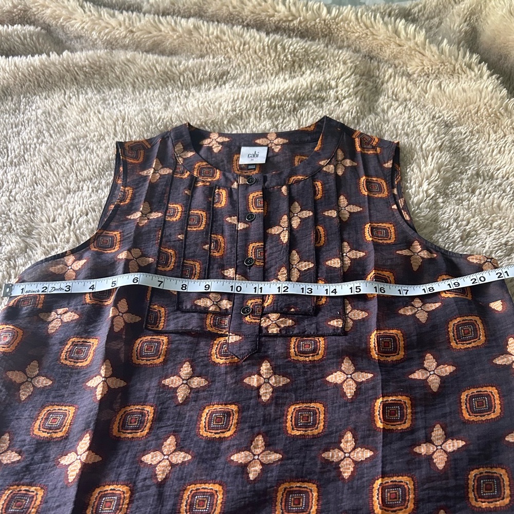 CAbi Black and Orange Geometric Blouse - Picture 6 of 6